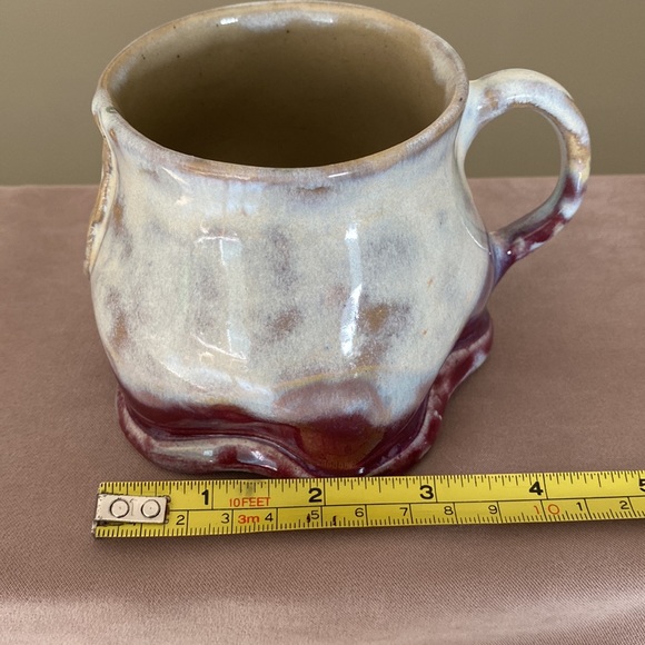 2  x Wheel thrown mugs shaped by hand into unique shapes 16 Oz - Picture 9 of 11